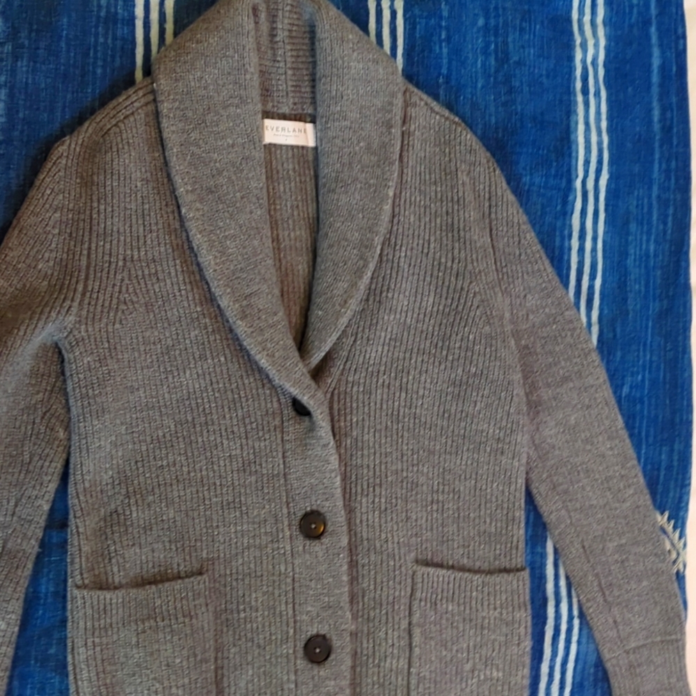 Very thick Gary cowl neck cardigan. Size small. Everlane.